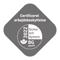 Mærke: Certificeret arbejdsbeskyttelse ”Sicher mit System BG” kontrolleret